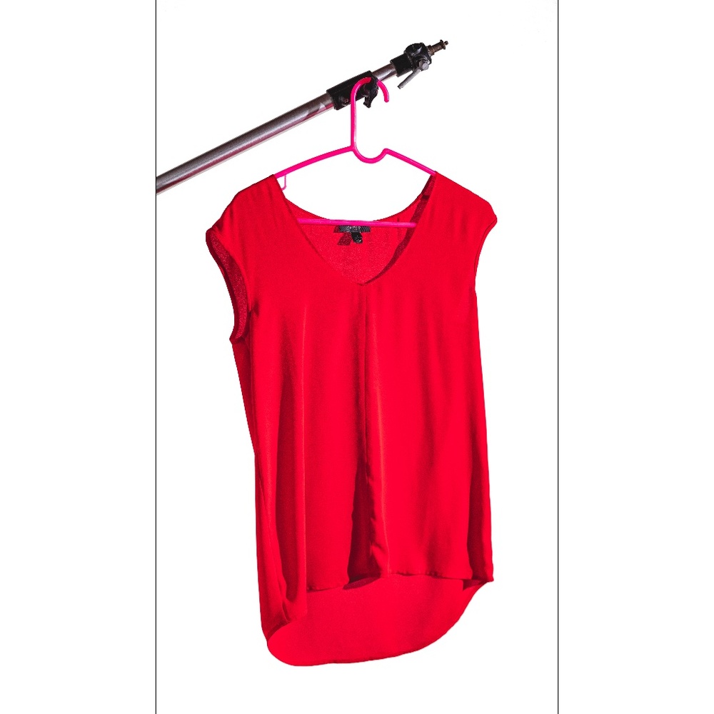 J.Crew Sleeveless Red V-Neck Blouse